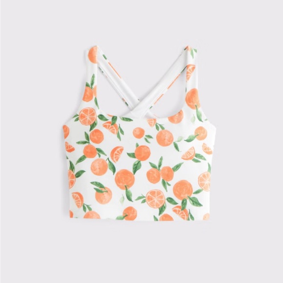 🍊 YPB sculptLUX Strappy-Back Crop Tank Oranges Abercrombie & Fitch XS NWT - Picture 9 of 9